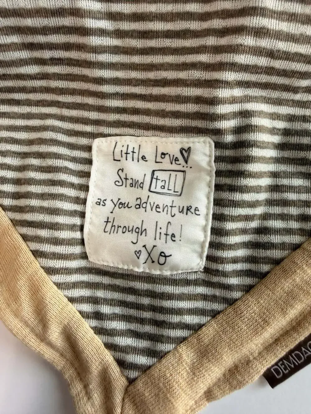 DEMDACO Little Love Giraffe Security Blanket Lovey with Striped Fabric